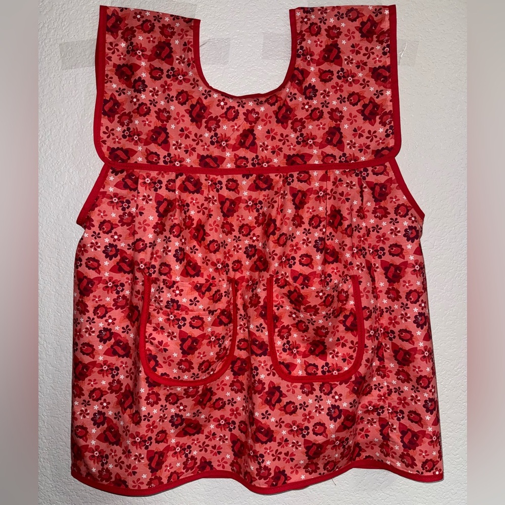 Floral Red Apron